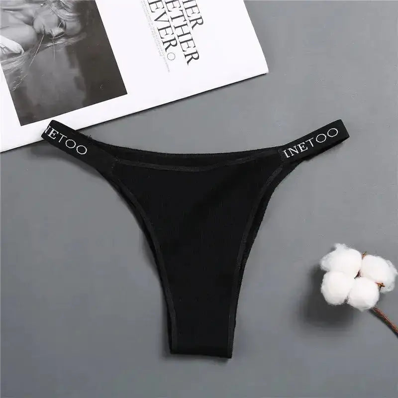 5PCS/Set Sexy Lingerie Women Cotton Panties Finetoo Letter Low Waist Female Briefs Underwear Comfort Underpants Women Intimates - The Lady's Haven