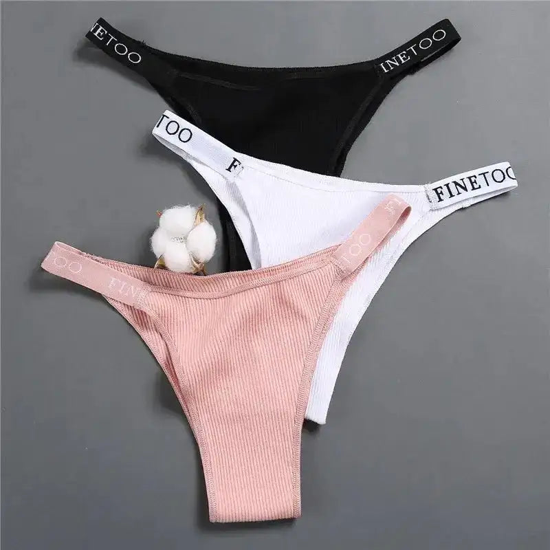 5PCS/Set Sexy Lingerie Women Cotton Panties Finetoo Letter Low Waist Female Briefs Underwear Comfort Underpants Women Intimates - The Lady's Haven