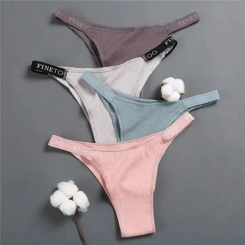 5PCS/Set Sexy Lingerie Women Cotton Panties Finetoo Letter Low Waist Female Briefs Underwear Comfort Underpants Women Intimates - The Lady's Haven