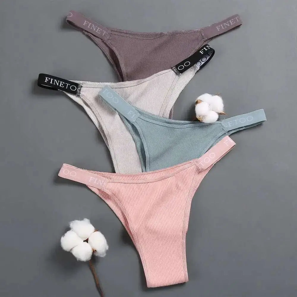 5PCS/Set Sexy Lingerie Women Cotton Panties Finetoo Letter Low Waist Female Briefs Underwear Comfort Underpants Women Intimates - The Lady's Haven