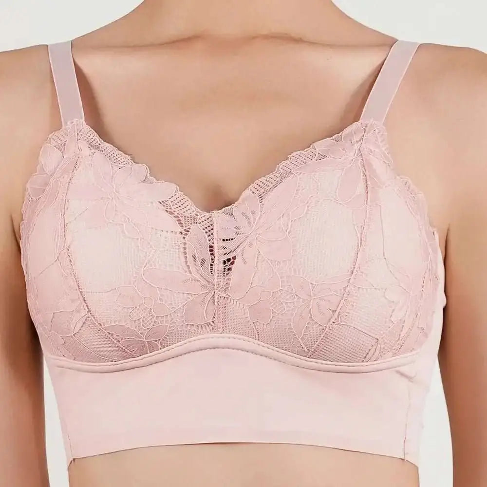 Hot Full Cup Thin Underwear Small Bra Plus Size Wireless Adjustable Lace Women's Bra Breast Cover B C Cup Large Size Lace Bras - The Lady's Haven