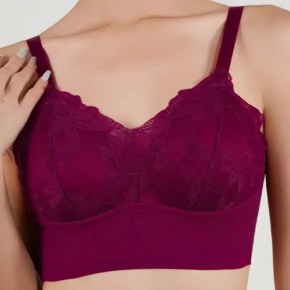 Hot Full Cup Thin Underwear Small Bra Plus Size Wireless Adjustable Lace Women's Bra Breast Cover B C Cup Large Size Lace Bras - The Lady's Haven